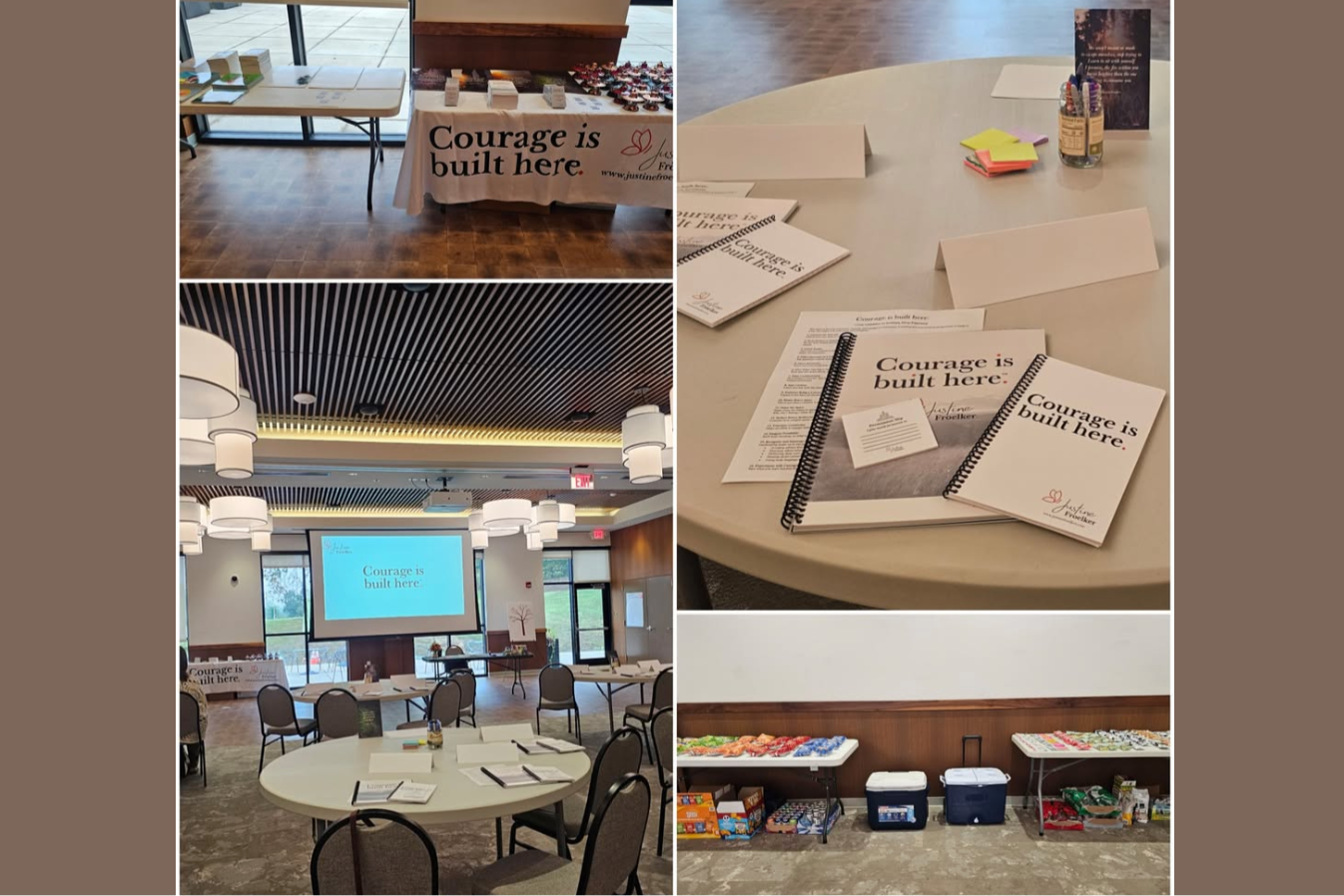 classroom setting for Courage is Built Here full training with Justine Froelker