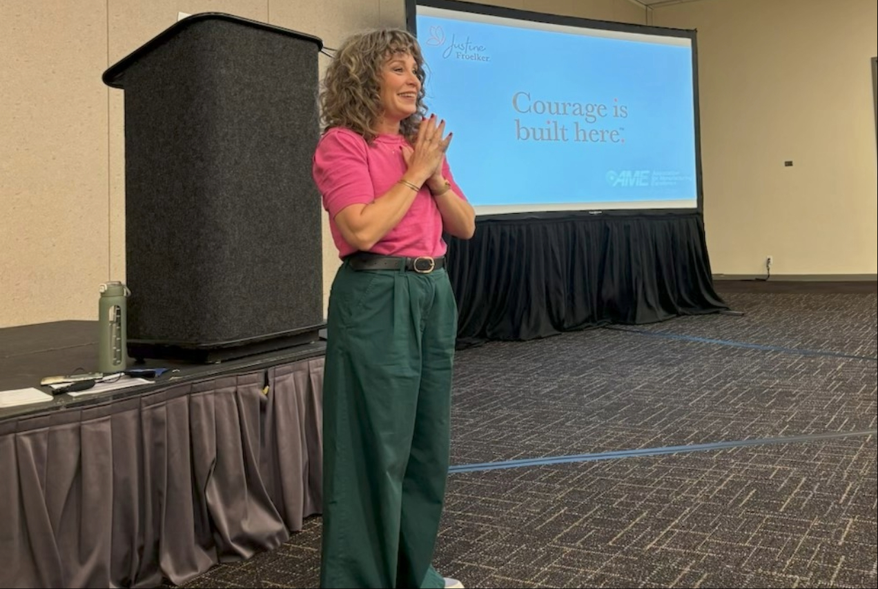 Justine Froelker Courage is Built Here workshop at AME Conference