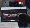 podcast setup with images of Courage is Built Here podcast guests