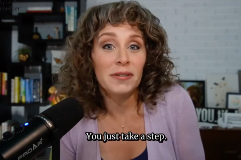 You just take a step caption on photo of Justine Froelker